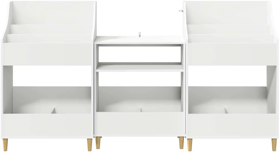 Medijos lentynos rinkinys 3 vnt. Balta 212 x 46 x 112 cm