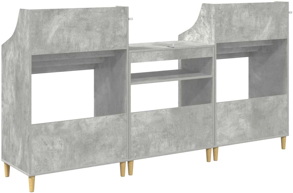 Medijos lentynos rinkinys 3 vnt. Betono pilka 212 x 46 x 112 cm
