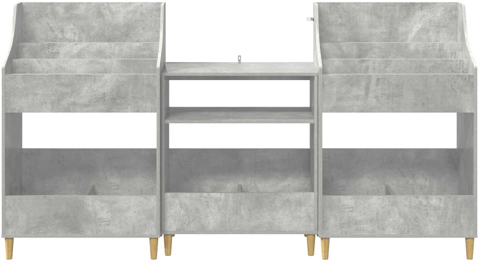 Medijos lentynos rinkinys 3 vnt. Betono pilka 212 x 46 x 112 cm