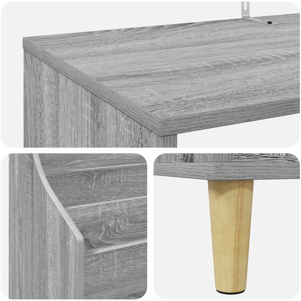 Medijos lentynos rinkinys 3 vnt. Pilka Sonoma 212 x 46 x 112 cm
