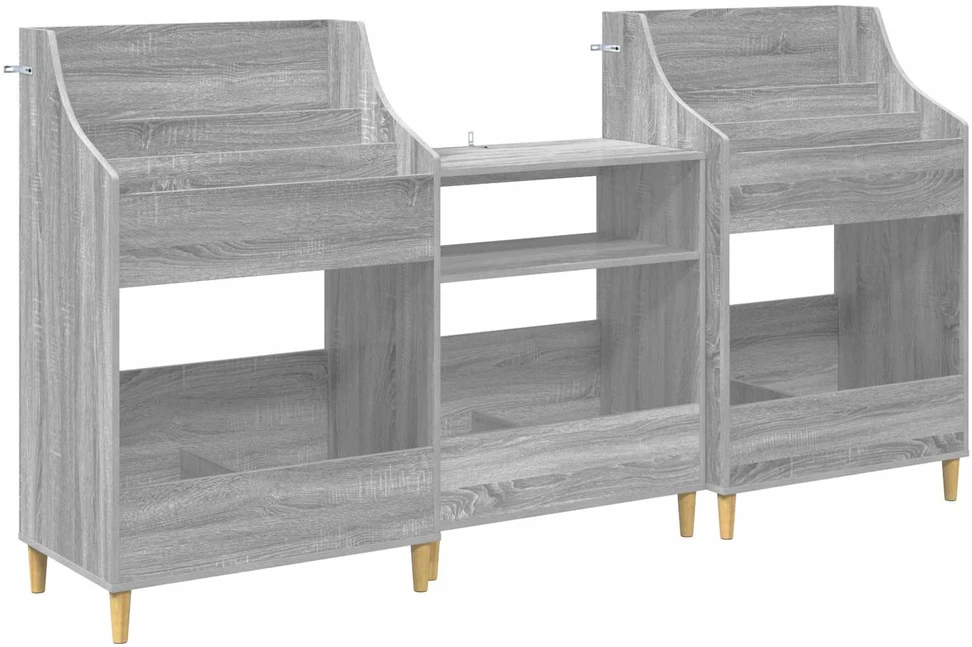 Medijos lentynos rinkinys 3 vnt. Pilka Sonoma 212 x 46 x 112 cm