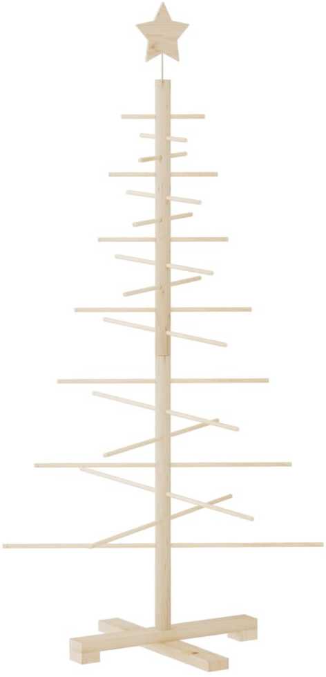 Medinė Kalėdų eglutė, 125cm, pušies medienos masyvas
