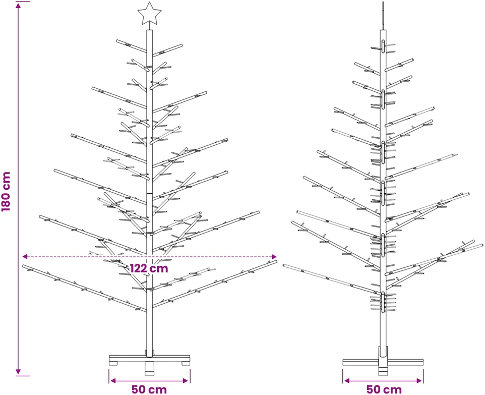 Medinė Kalėdų eglutė 180 cm Bambukas ir pušies medienos masyvas