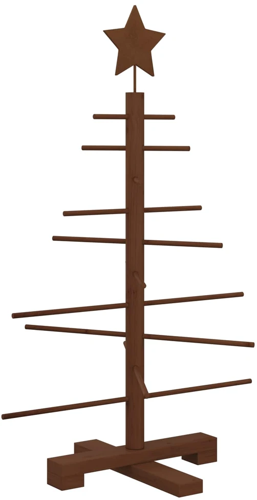 Medinė Kalėdų eglutė 75 cm Bambukas ir pušies medienos masyvas