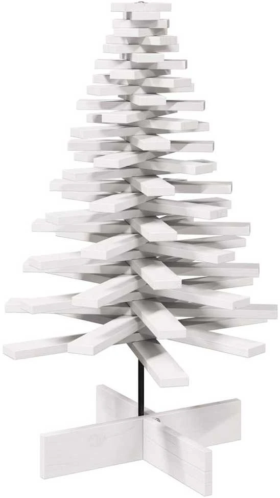 Medinė Kalėdų eglutė, balta, 100cm, pušies medienos masyvas