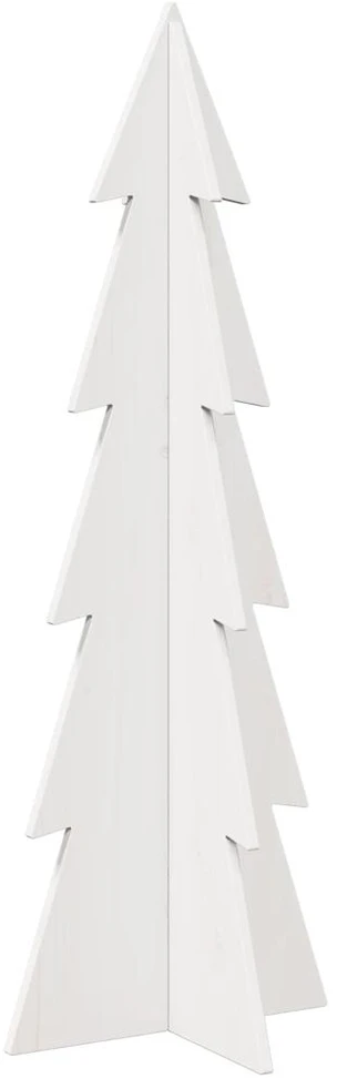 Medinė Kalėdų eglutė, balta, 112cm, pušies medienos masyvas