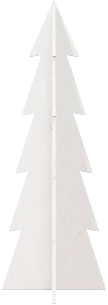 Medinė Kalėdų eglutė, balta, 112cm, pušies medienos masyvas