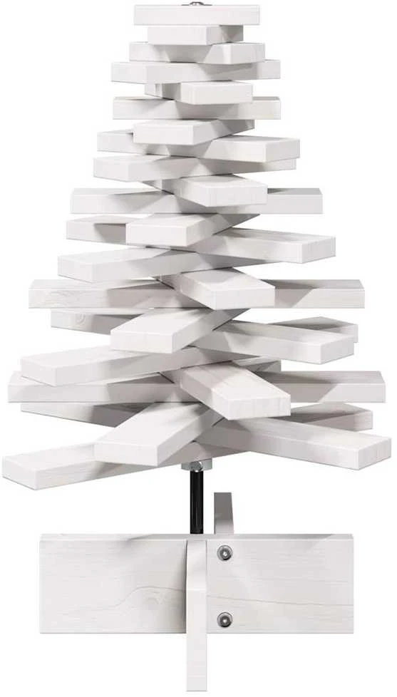 Medinė Kalėdų eglutė, balta, 60cm, pušies medienos masyvas