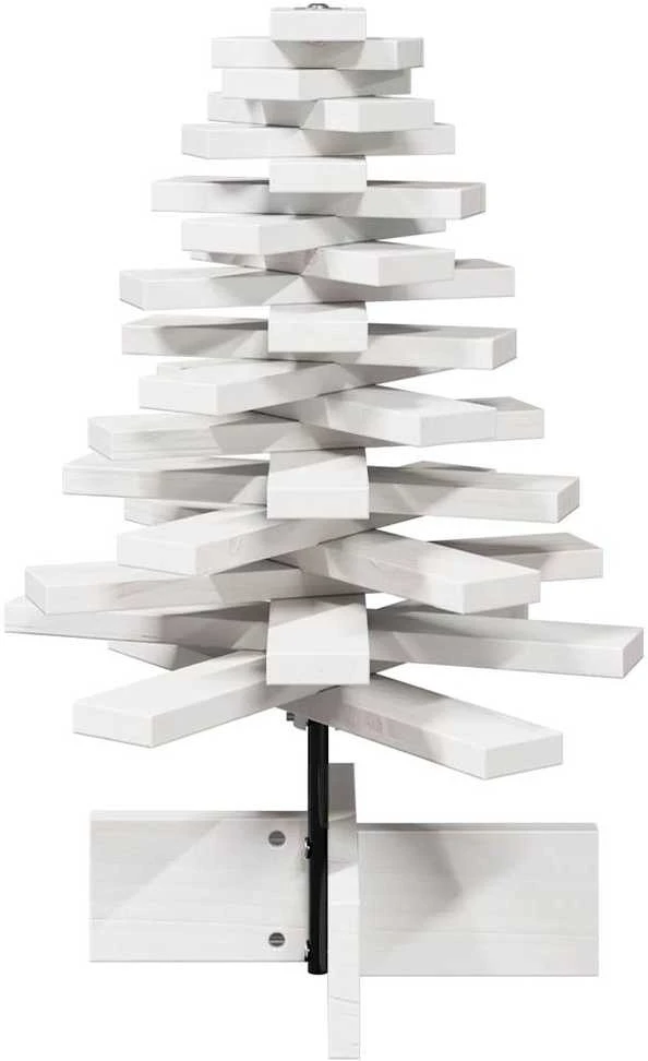 Medinė Kalėdų eglutė, balta, 60cm, pušies medienos masyvas