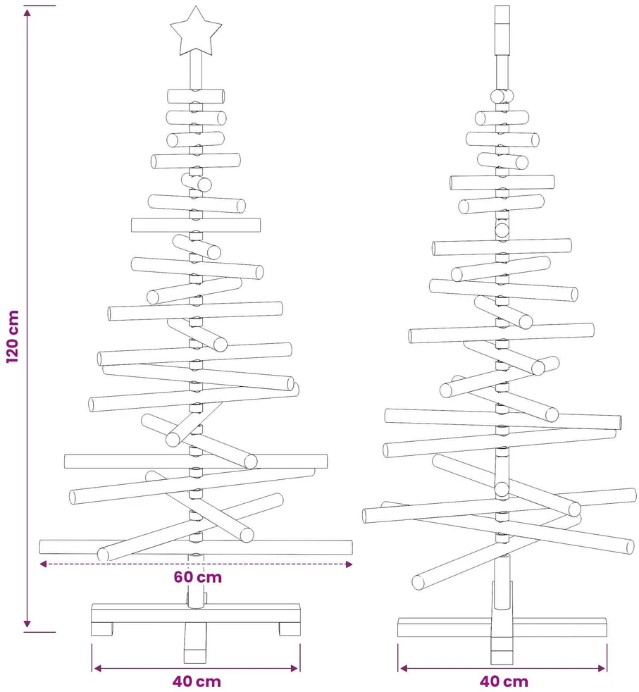 Medinė Kalėdų eglutė KOTKA 120 cm Pušies medienos masyvas