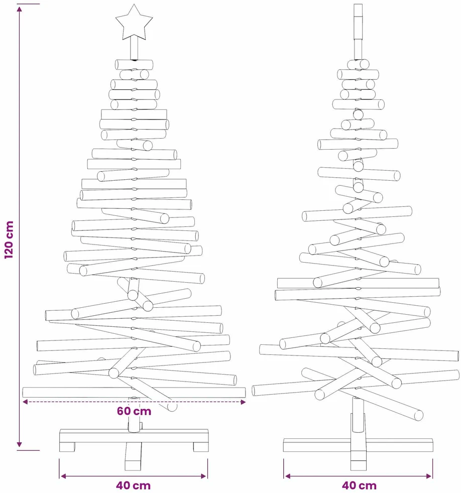 Medinė Kalėdų eglutė KOTKA 120 cm Pušies medienos masyvas