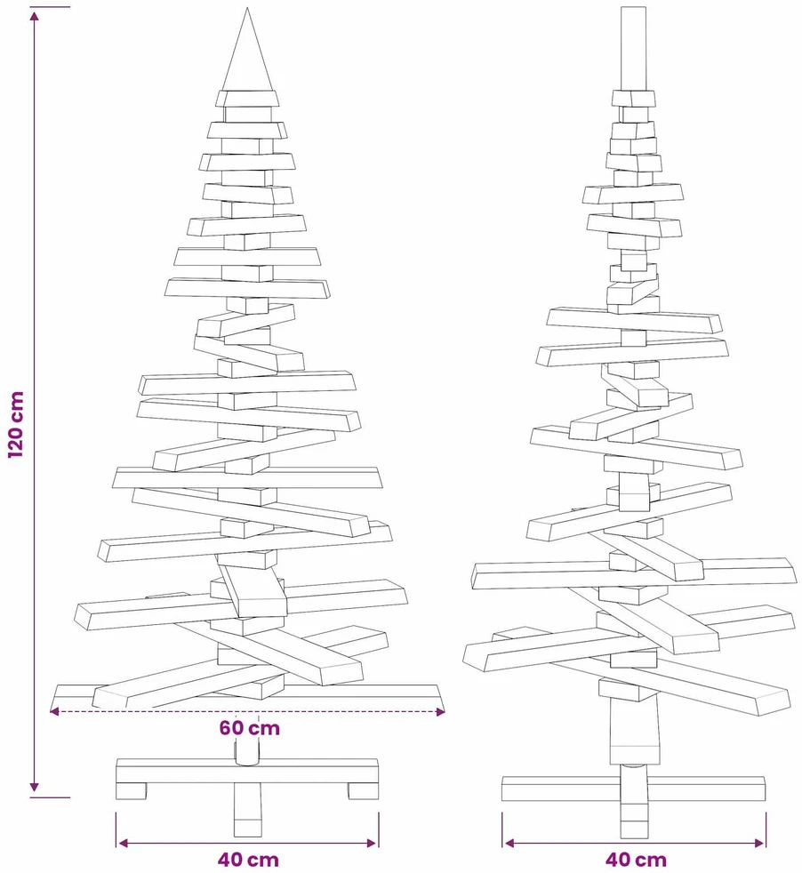 Medinė Kalėdų eglutė KOTKA 120 cm Pušies medienos masyvas