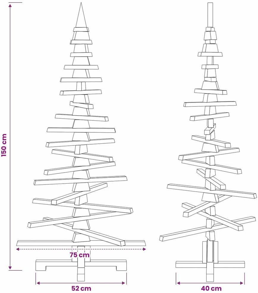 Medinė Kalėdų eglutė KOTKA 150 cm Pušies medienos masyvas