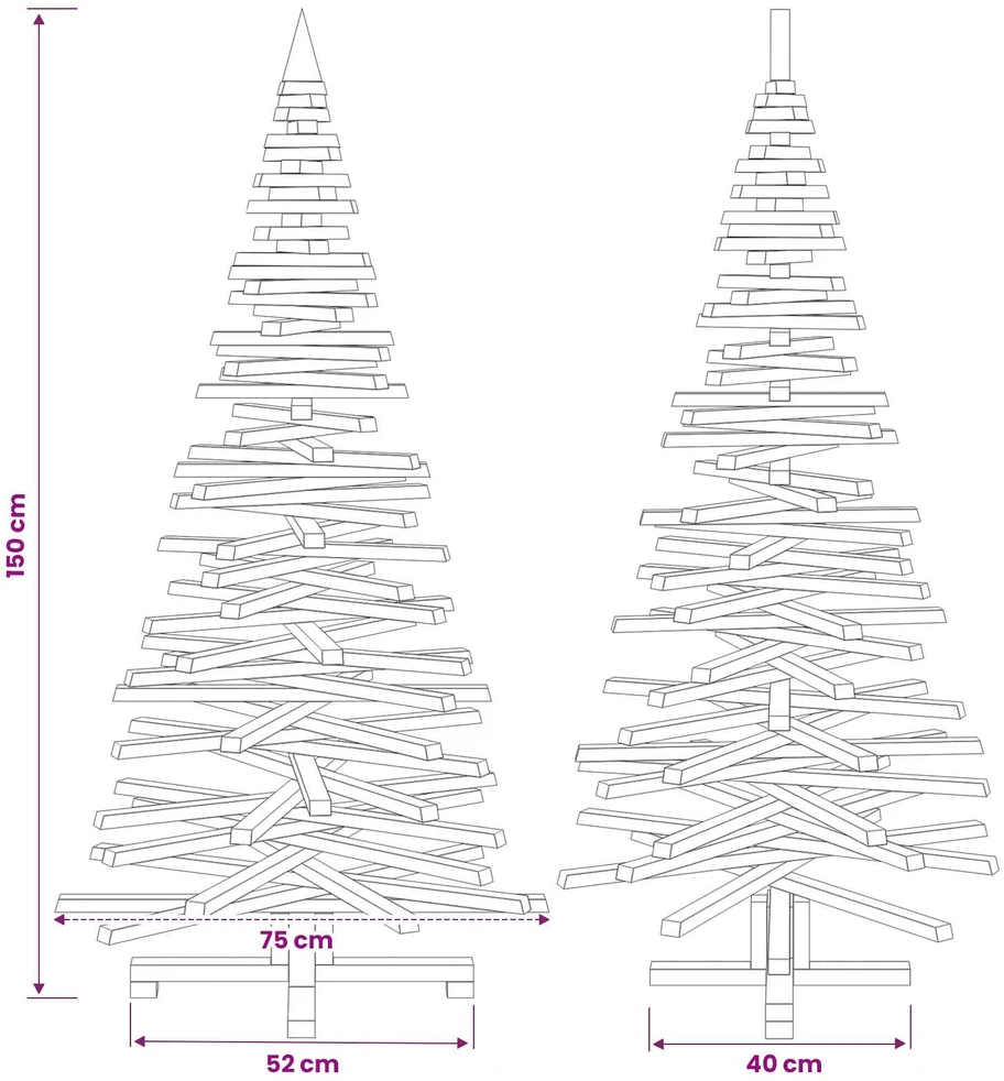 Medinė Kalėdų eglutė KOTKA 150 cm Pušies medienos masyvas