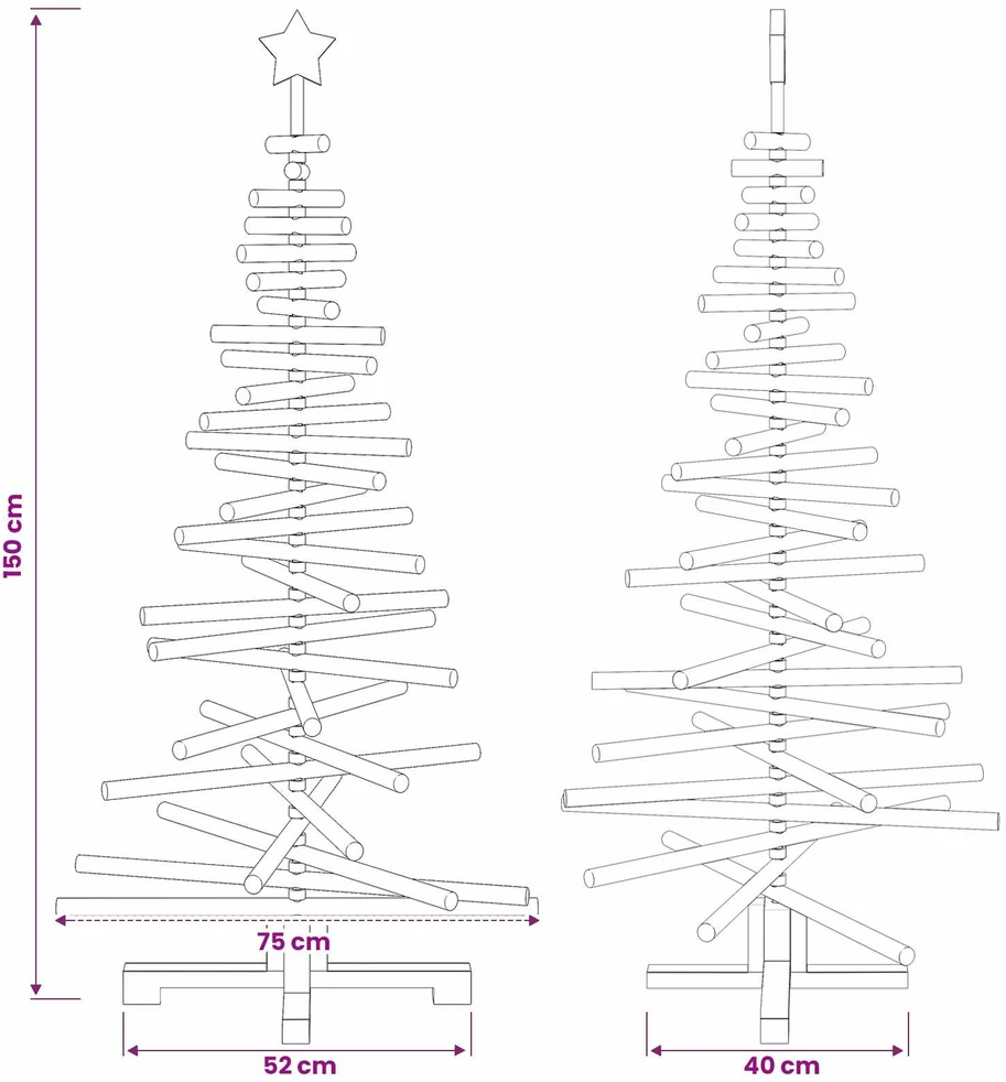 Medinė Kalėdų eglutė KOTKA 150 cm Pušies medienos masyvas