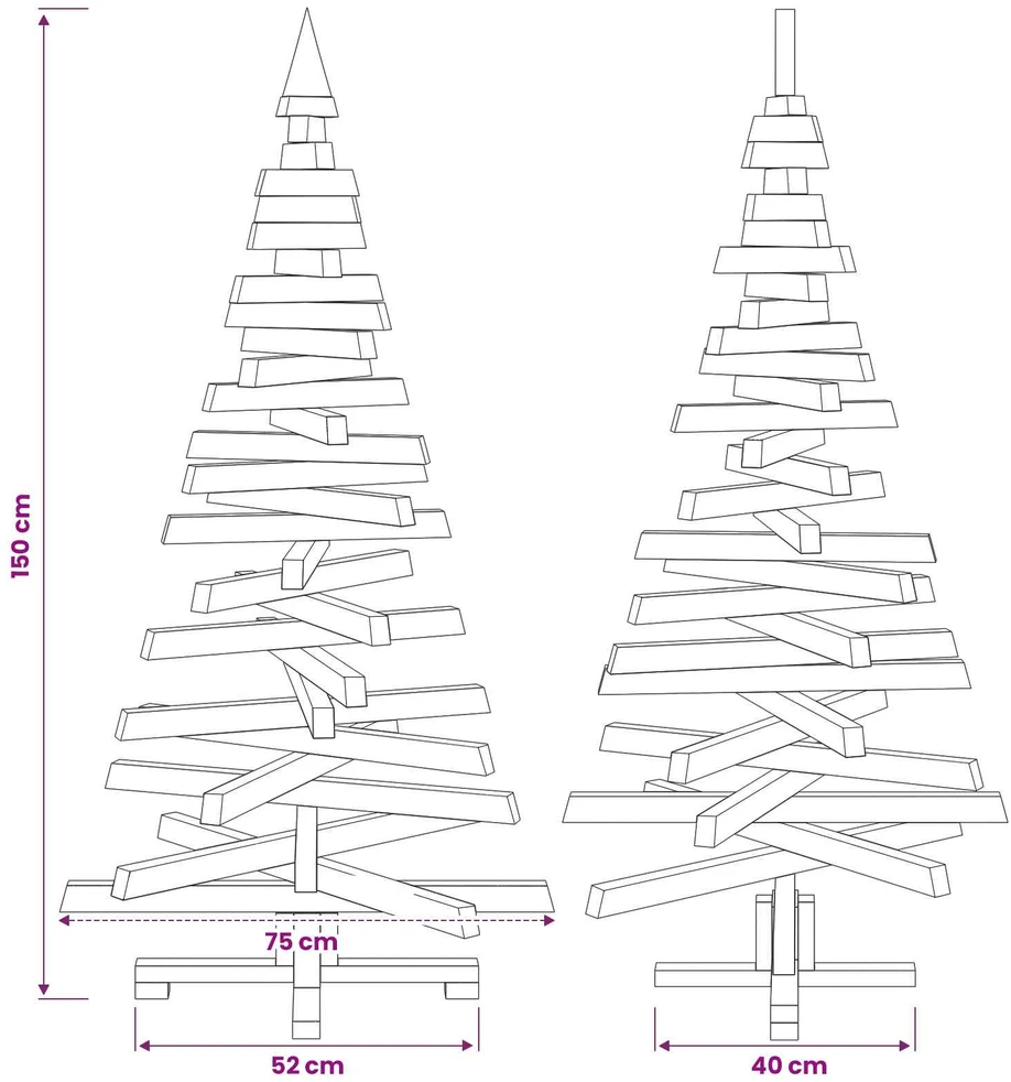 Medinė Kalėdų eglutė KOTKA 150 cm Pušies medienos masyvas