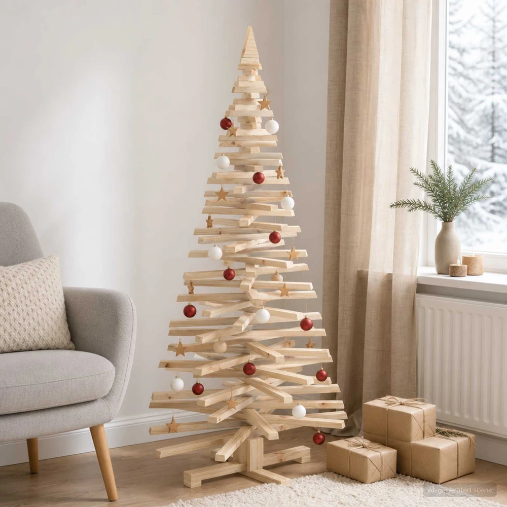 Medinė Kalėdų eglutė KOTKA 150 cm Pušies medienos masyvas