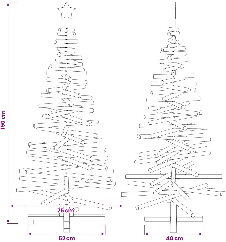 Medinė Kalėdų eglutė KOTKA 150 cm Pušies medienos masyvas