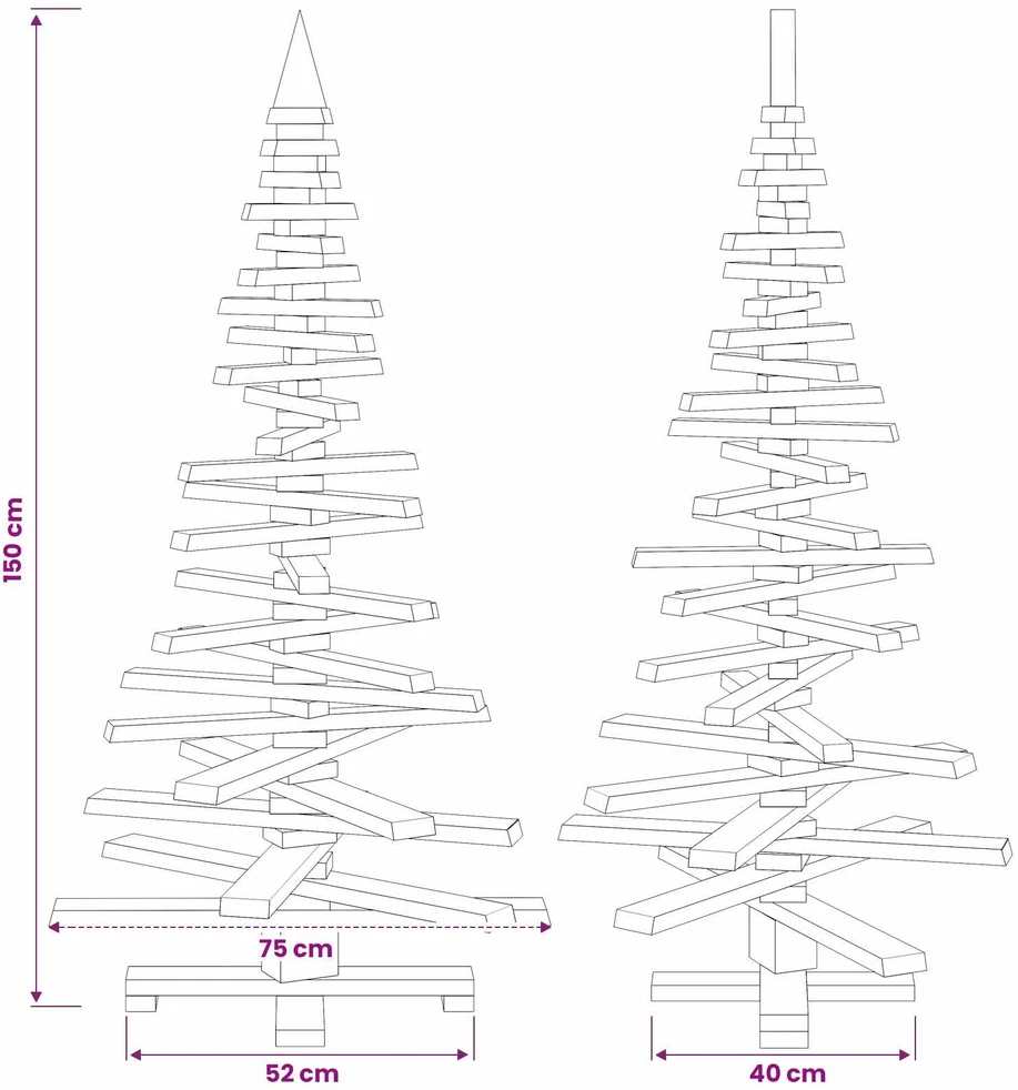 Medinė Kalėdų eglutė KOTKA 150 cm Pušies medienos masyvas