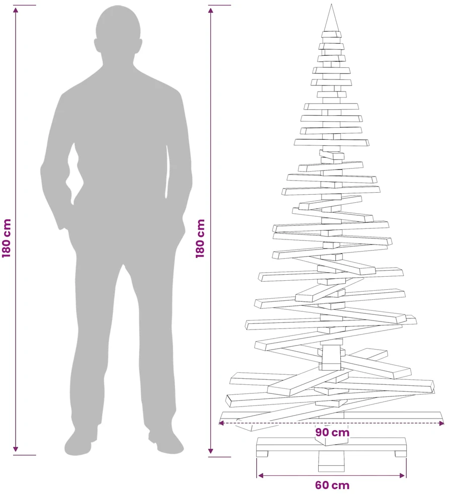 Medinė Kalėdų eglutė KOTKA 180 cm Pušies medienos masyvas