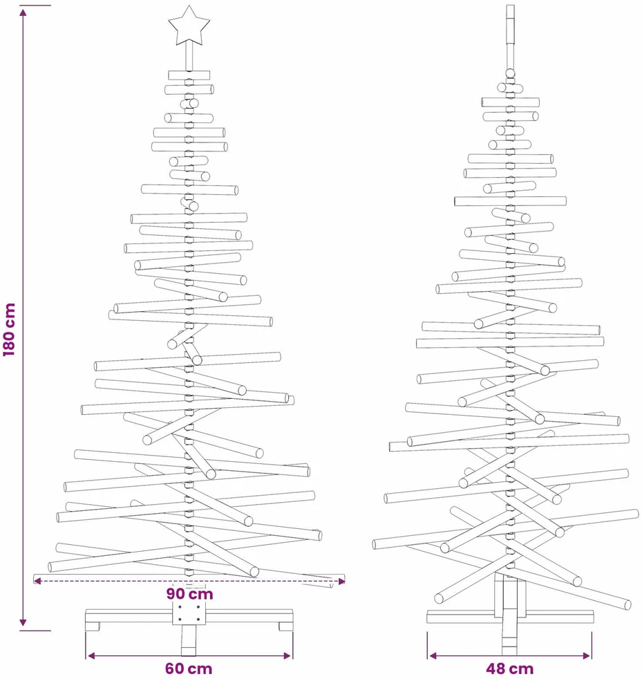Medinė Kalėdų eglutė KOTKA 180 cm Pušies medienos masyvas