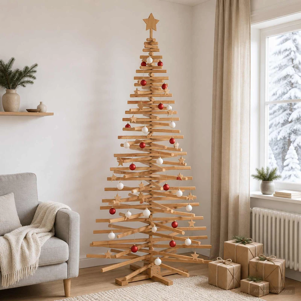 Medinė Kalėdų eglutė KOTKA 210 cm Pušies medienos masyvas
