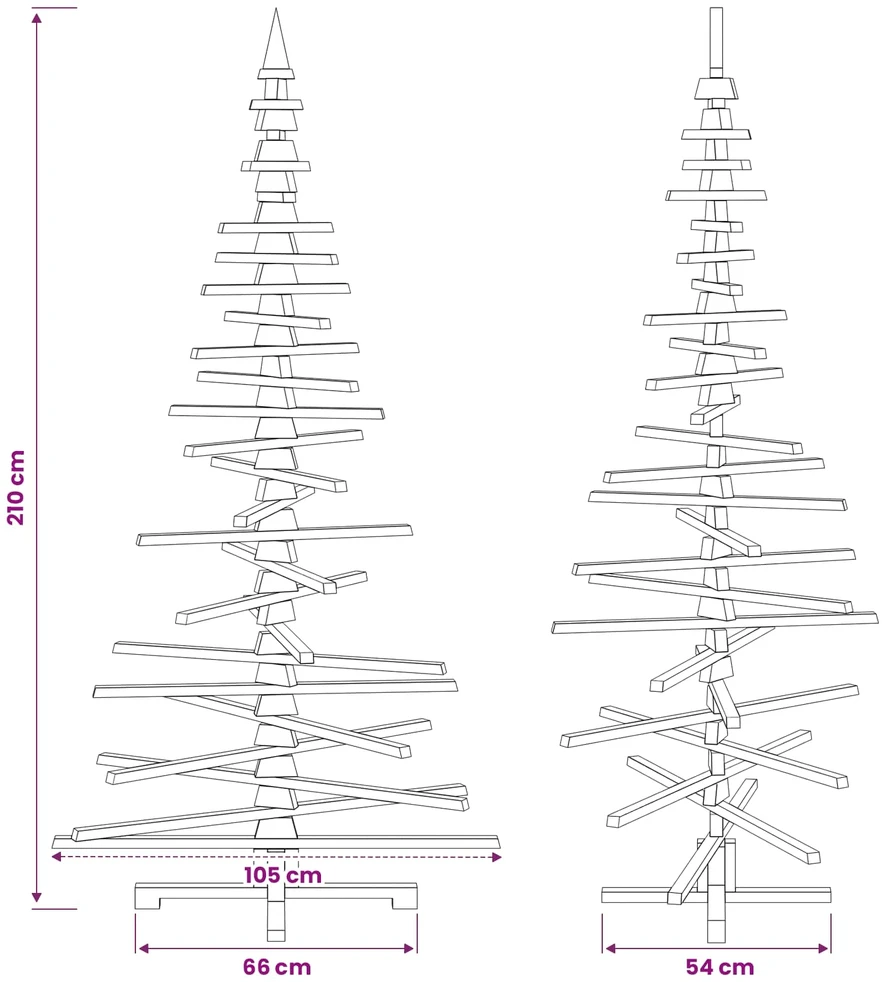 Medinė Kalėdų eglutė KOTKA 210 cm Pušies medienos masyvas