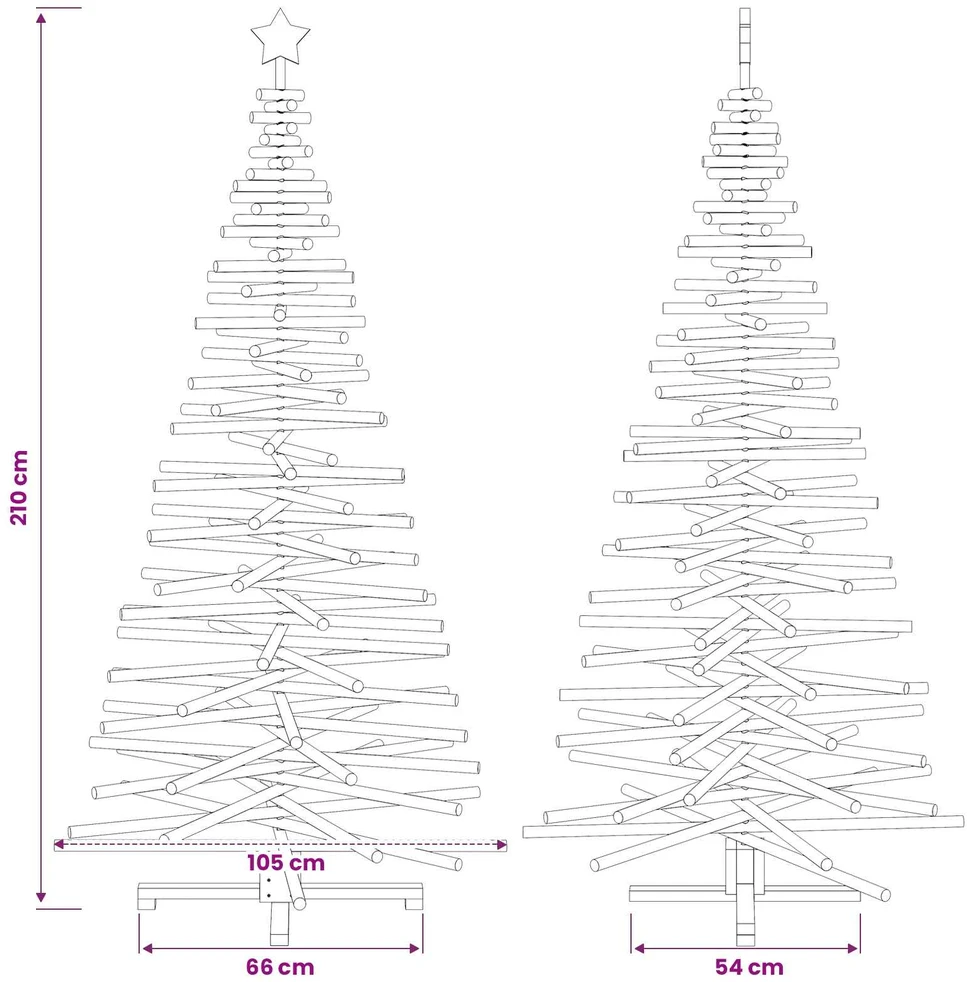 Medinė Kalėdų eglutė KOTKA 210 cm Pušies medienos masyvas