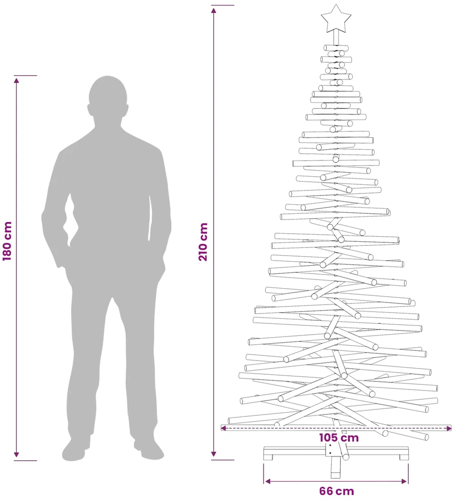 Medinė Kalėdų eglutė KOTKA 210 cm Pušies medienos masyvas