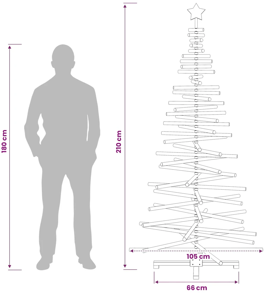 Medinė Kalėdų eglutė KOTKA 210 cm Pušies medienos masyvas