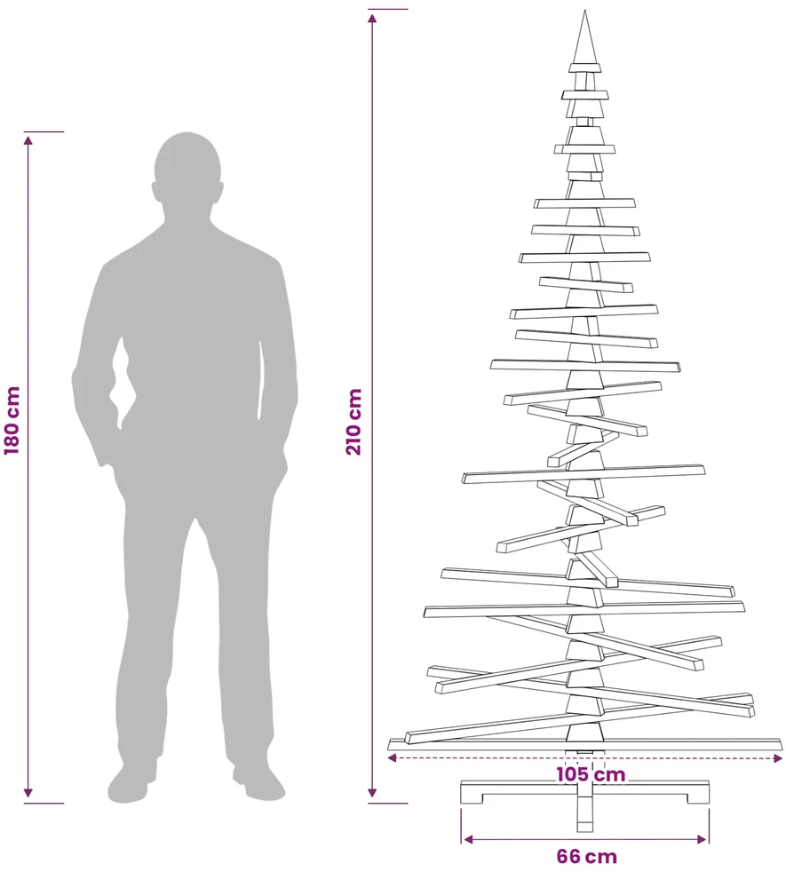 Medinė Kalėdų eglutė KOTKA 210 cm Pušies medienos masyvas