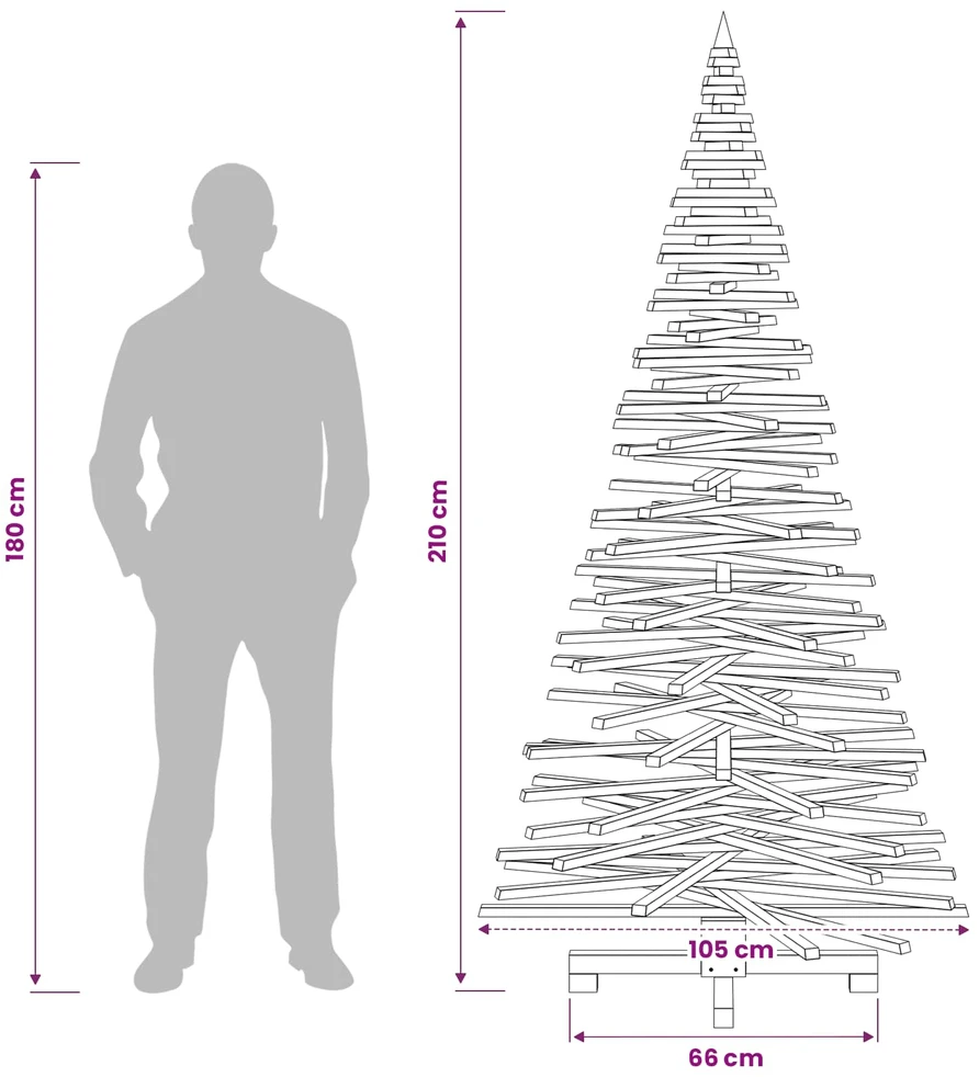 Medinė Kalėdų eglutė KOTKA 210 cm Pušies medienos masyvas