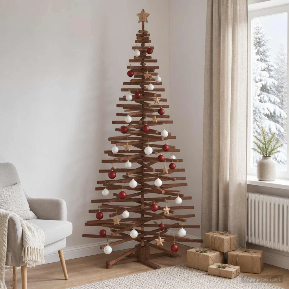 Medinė Kalėdų eglutė KOTKA 210 cm Pušies medienos masyvas