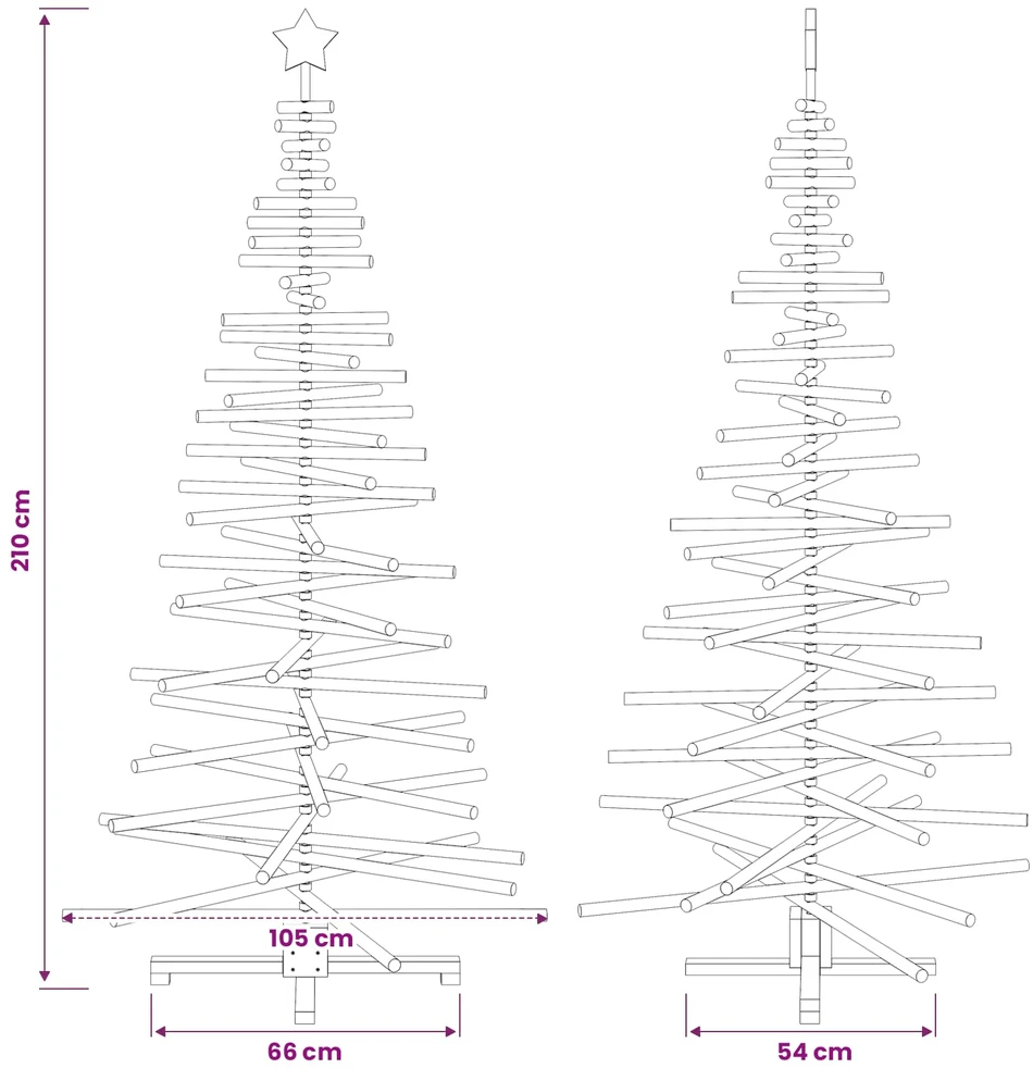Medinė Kalėdų eglutė KOTKA 210 cm Pušies medienos masyvas