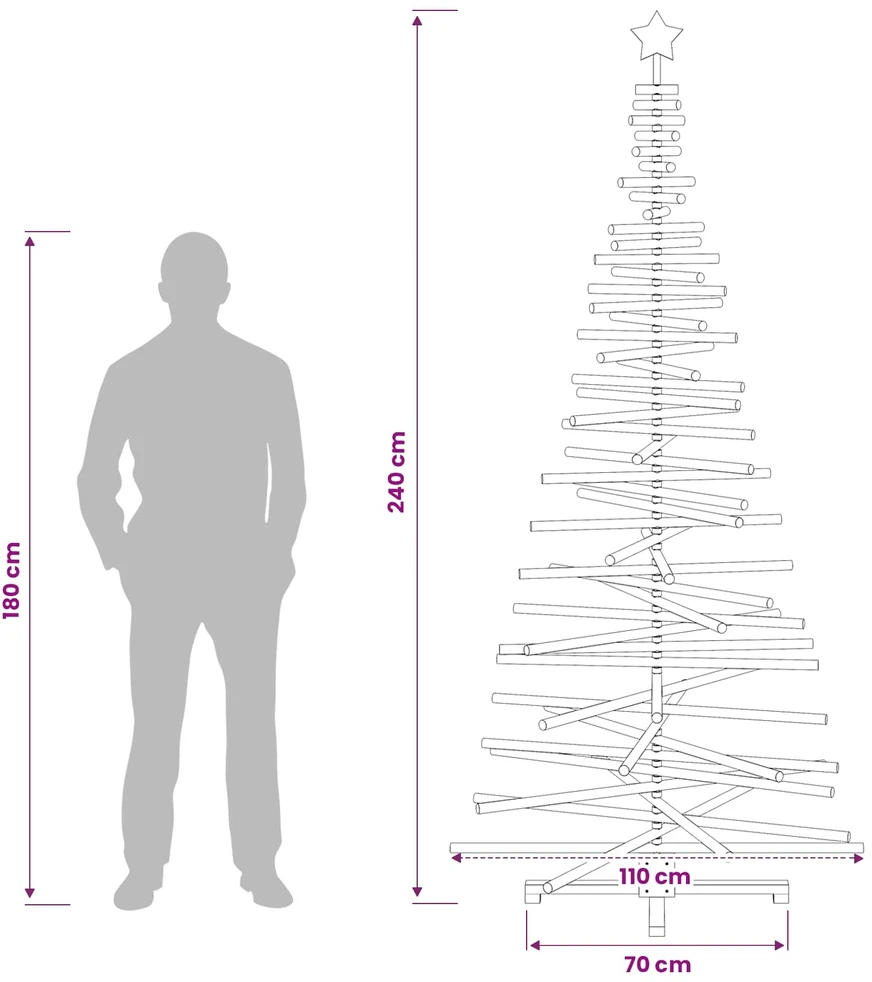 Medinė Kalėdų eglutė KOTKA 240 cm Pušies medienos masyvas