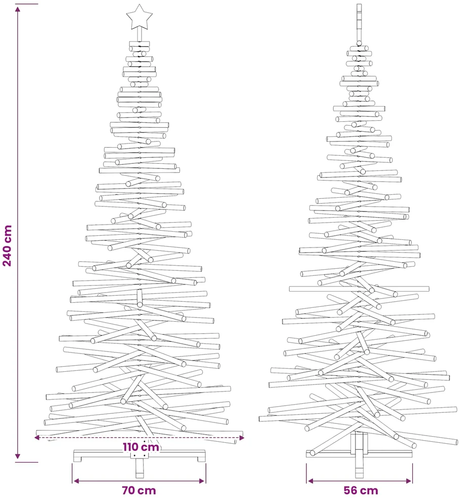 Medinė Kalėdų eglutė KOTKA 240 cm Pušies medienos masyvas