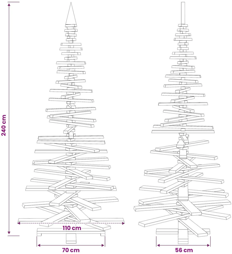 Medinė Kalėdų eglutė KOTKA 240 cm Pušies medienos masyvas