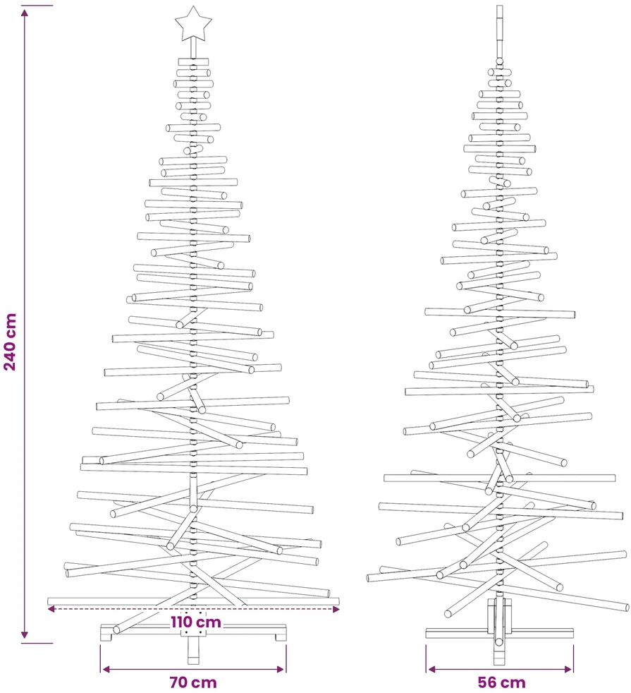 Medinė Kalėdų eglutė KOTKA 240 cm Pušies medienos masyvas