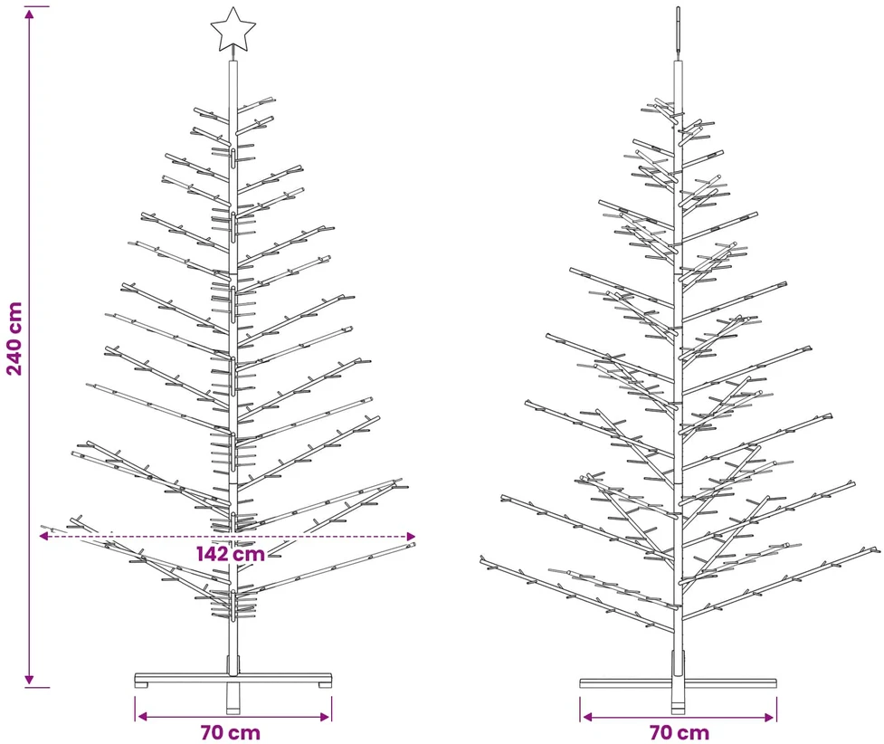 Medinė Kalėdų eglutė KOTKA 240 cm Pušies medienos masyvas