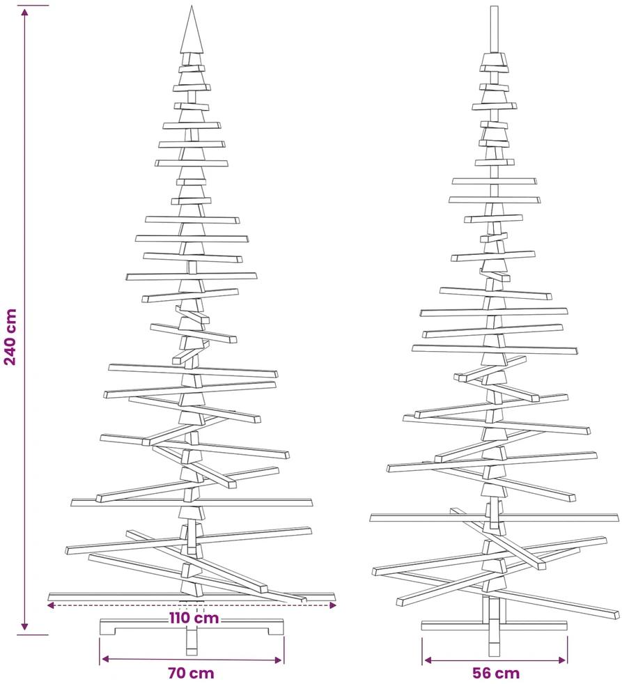 Medinė Kalėdų eglutė KOTKA 240 cm Pušies medienos masyvas