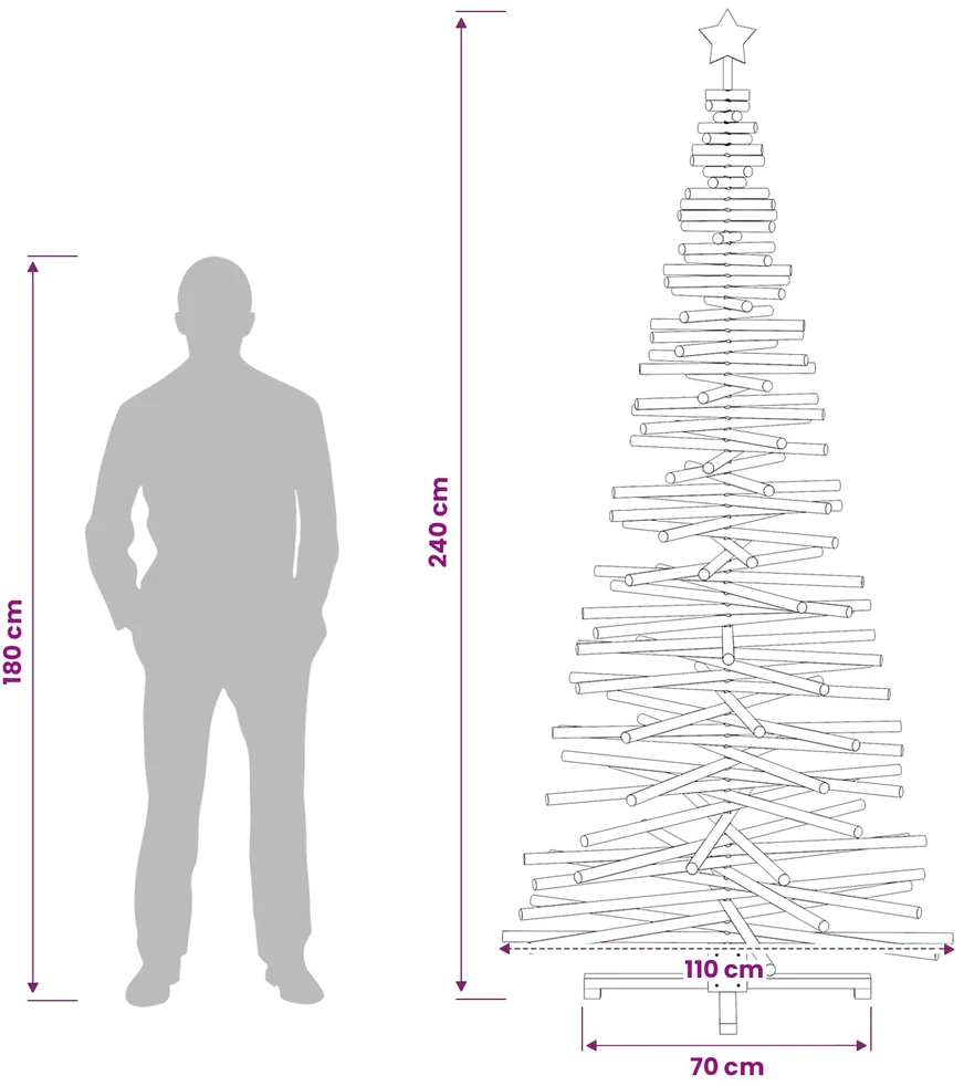 Medinė Kalėdų eglutė KOTKA 240 cm Pušies medienos masyvas