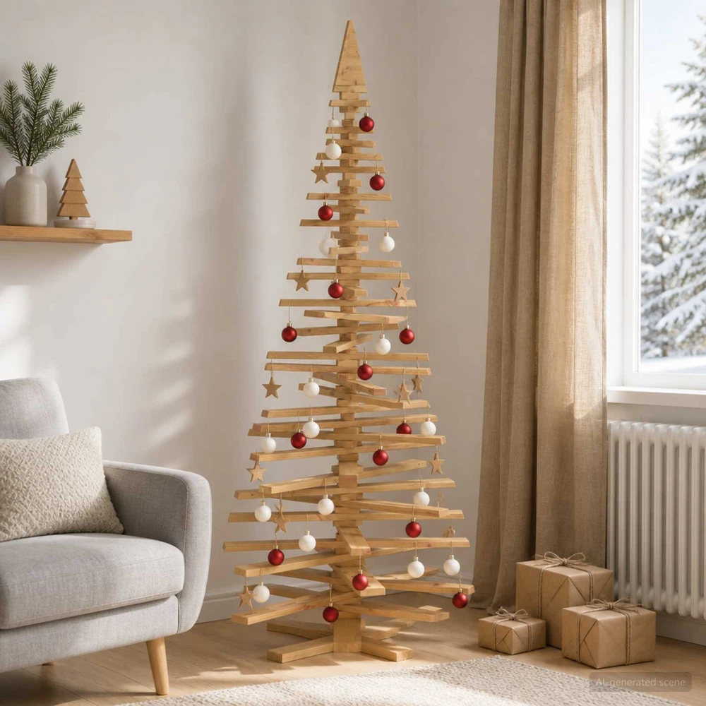 Medinė Kalėdų eglutė KOTKA 240 cm Pušies medienos masyvas