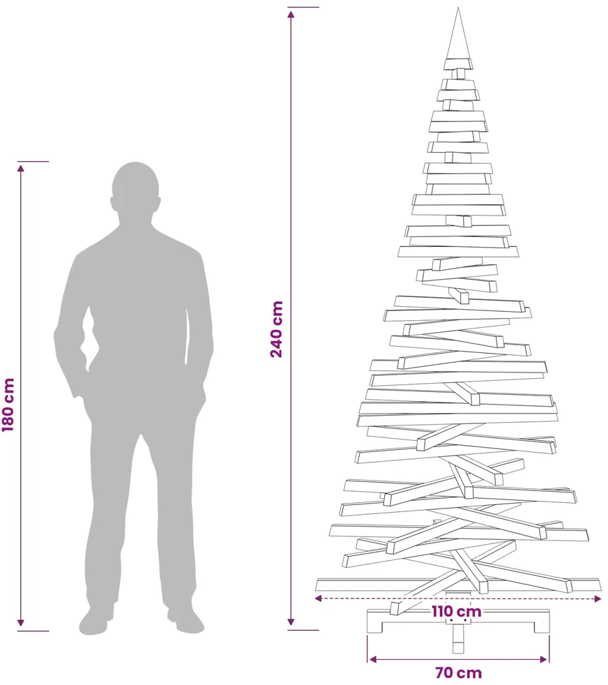Medinė Kalėdų eglutė KOTKA 240 cm Pušies medienos masyvas