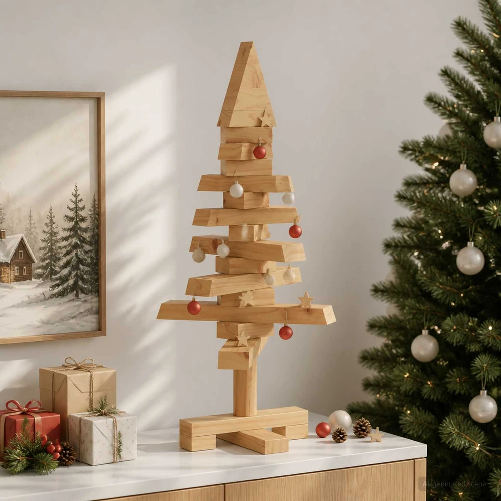 Medinė Kalėdų eglutė KOTKA 60 cm Pušies medienos masyvas