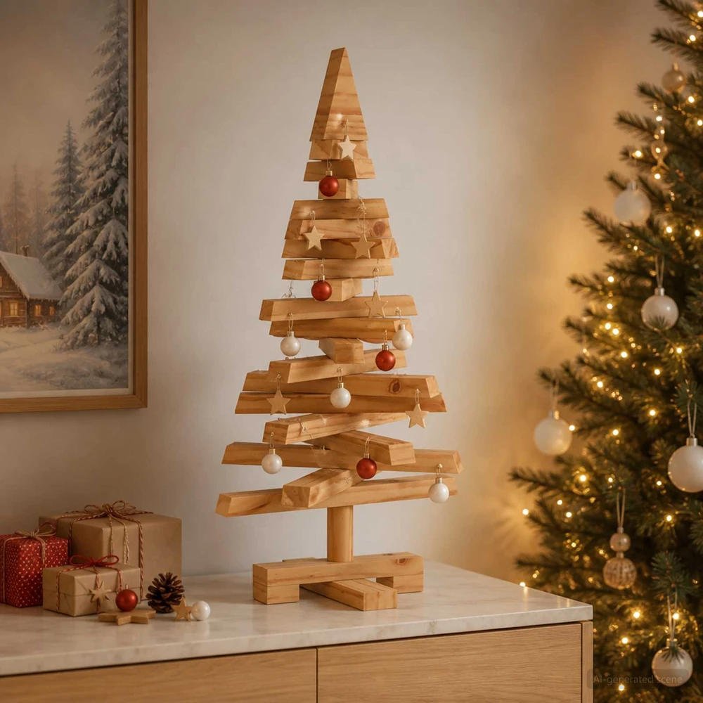Medinė Kalėdų eglutė KOTKA 60 cm Pušies medienos masyvas