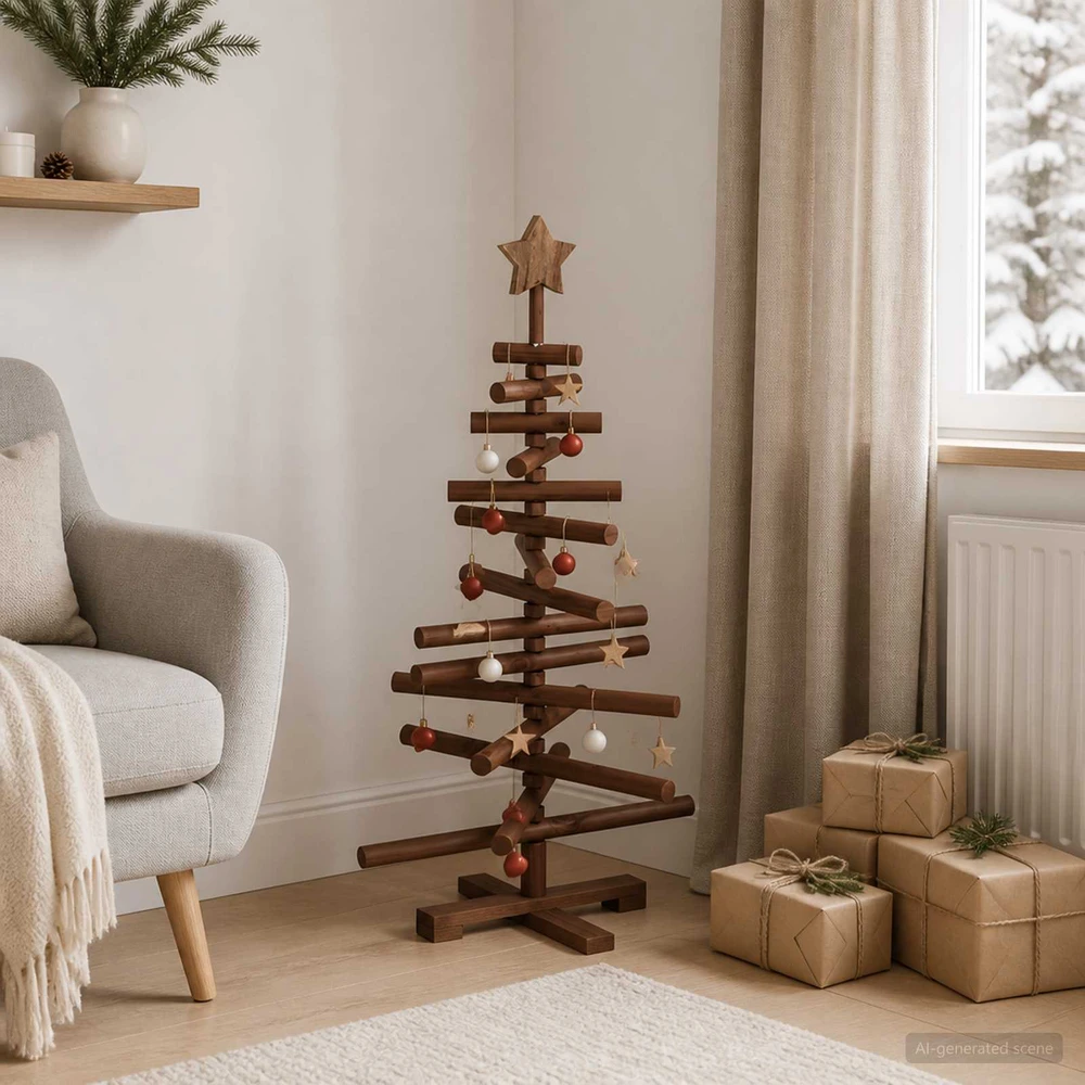 Medinė Kalėdų eglutė KOTKA 90 cm Pušies medienos masyvas
