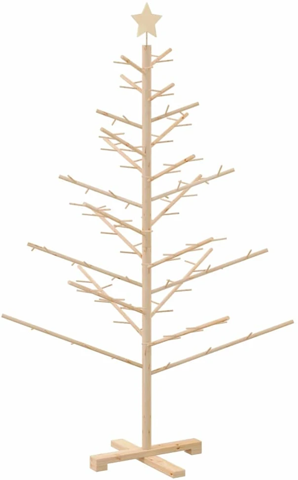 Medinė Kalėdų eglutė Natūrali 150 cm Masyvi pušies mediena