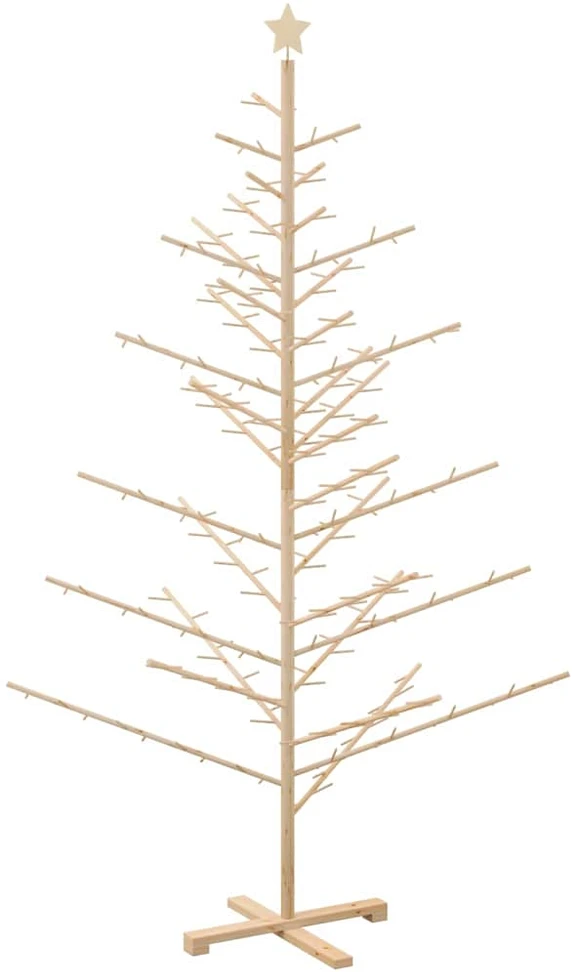 Medinė Kalėdų eglutė Natūrali 210 cm Masyvi pušies mediena