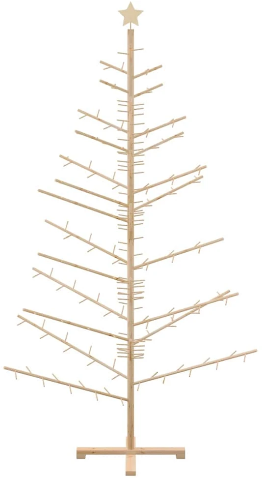 Medinė Kalėdų eglutė Natūrali 210 cm Masyvi pušies mediena