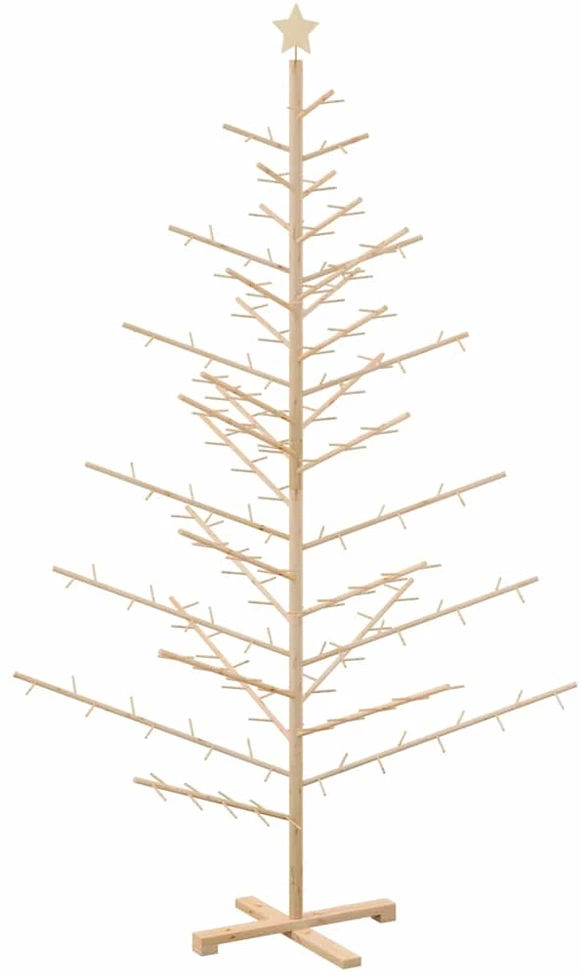 Medinė Kalėdų eglutė Natūrali 210 cm Masyvi pušies mediena